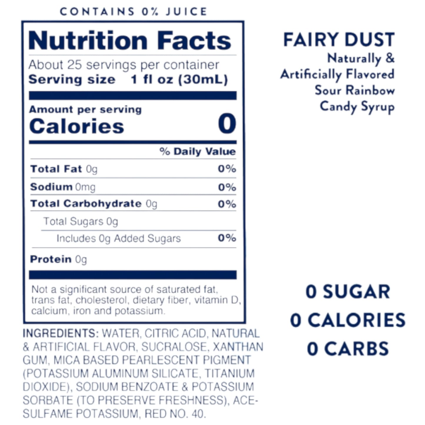 Skinny Syrup - Fairy Dust Syrup - 750ml
