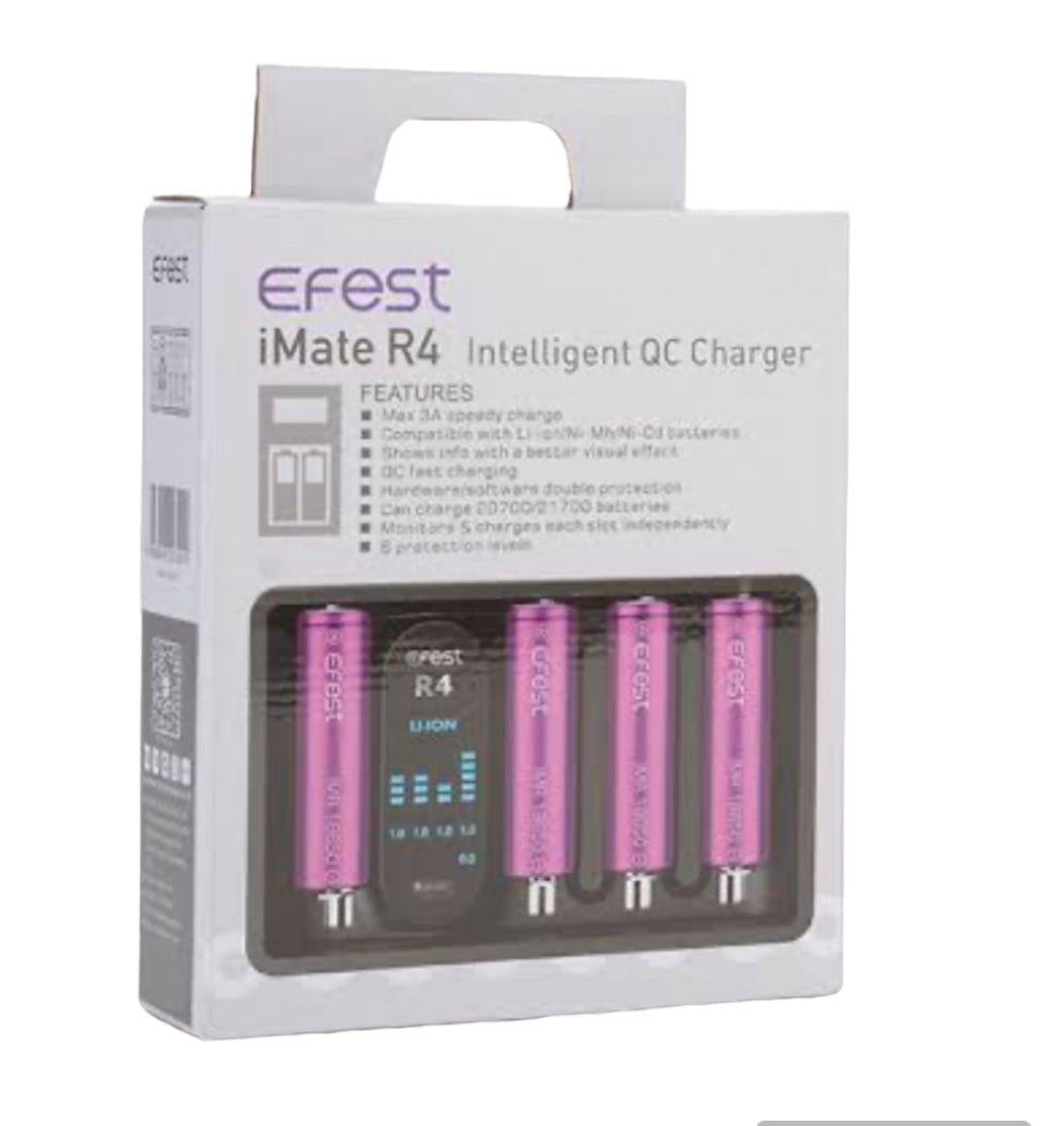 Charger Ensures Consistent EFEST IMATE R4 INTELLIGENT QC CHARGER - Vape Shop - Fernando De La Mora Bay Intelligent Charger Australia Charger Ensures Consistent EFEST IMATE R4 INTELLIGENT QC CHARGER - Vape Shop - Fernando De La Mora Bay Intelligent Charger Australia