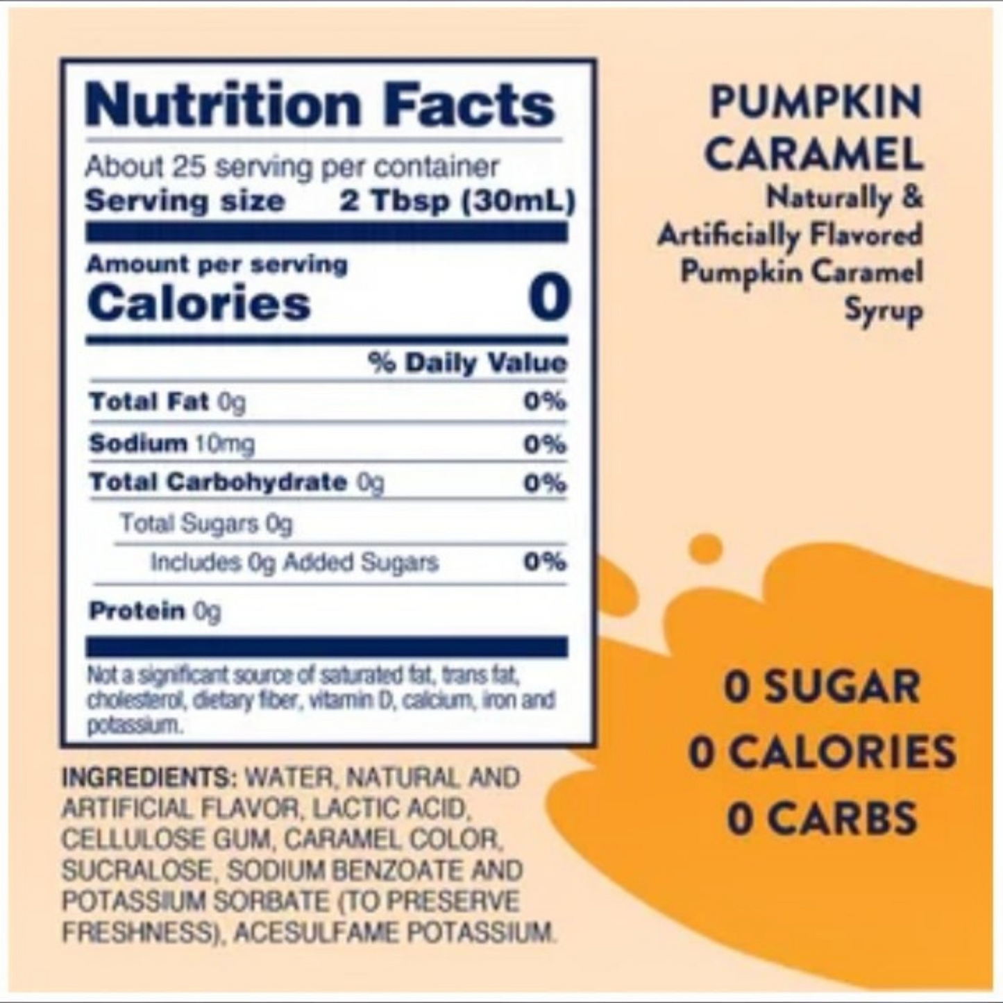 Skinny Syrup - Pumpkin Caramel Syrup - 750ml