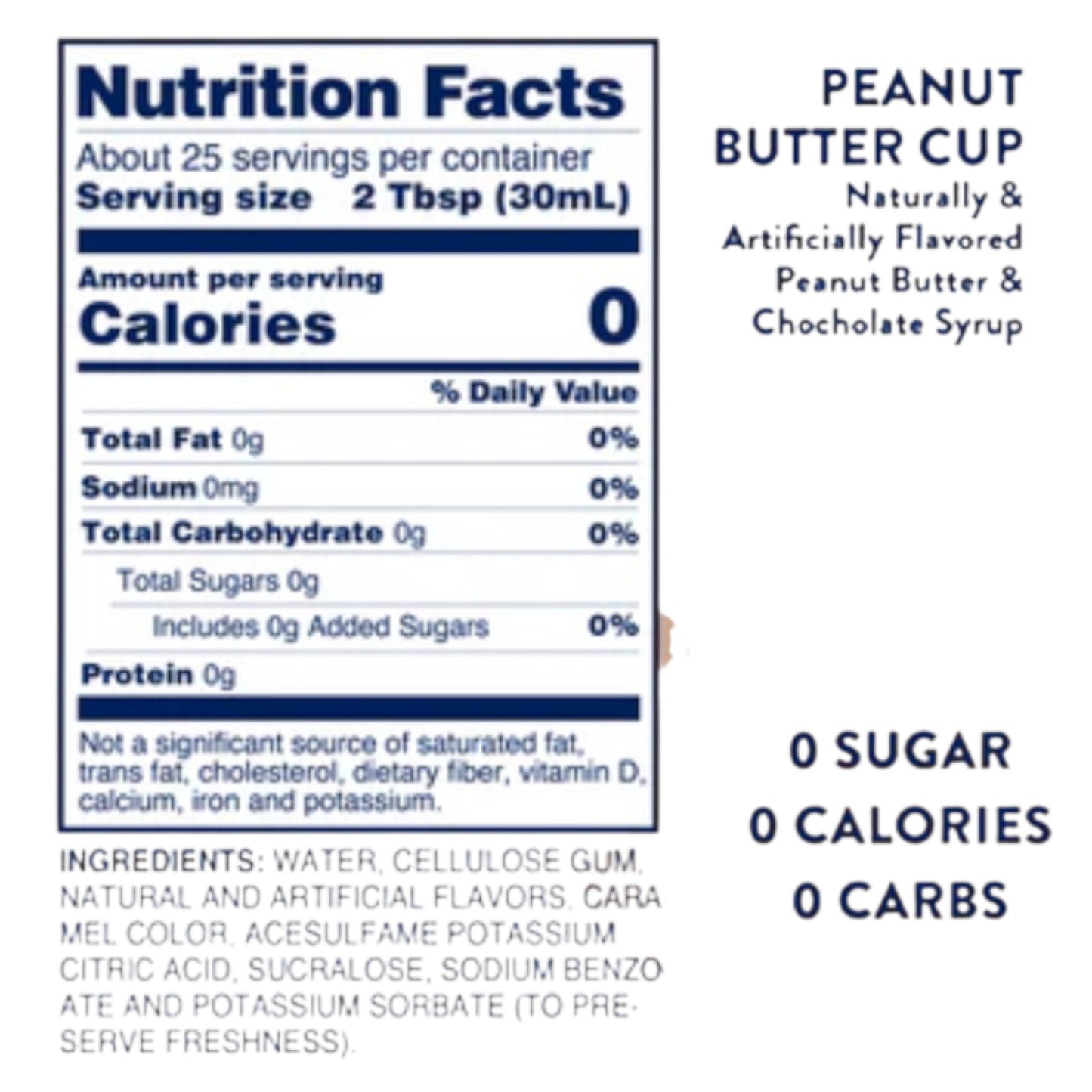 Skinny Syrup - Peanut Butter Cup Syrup - 750ml
