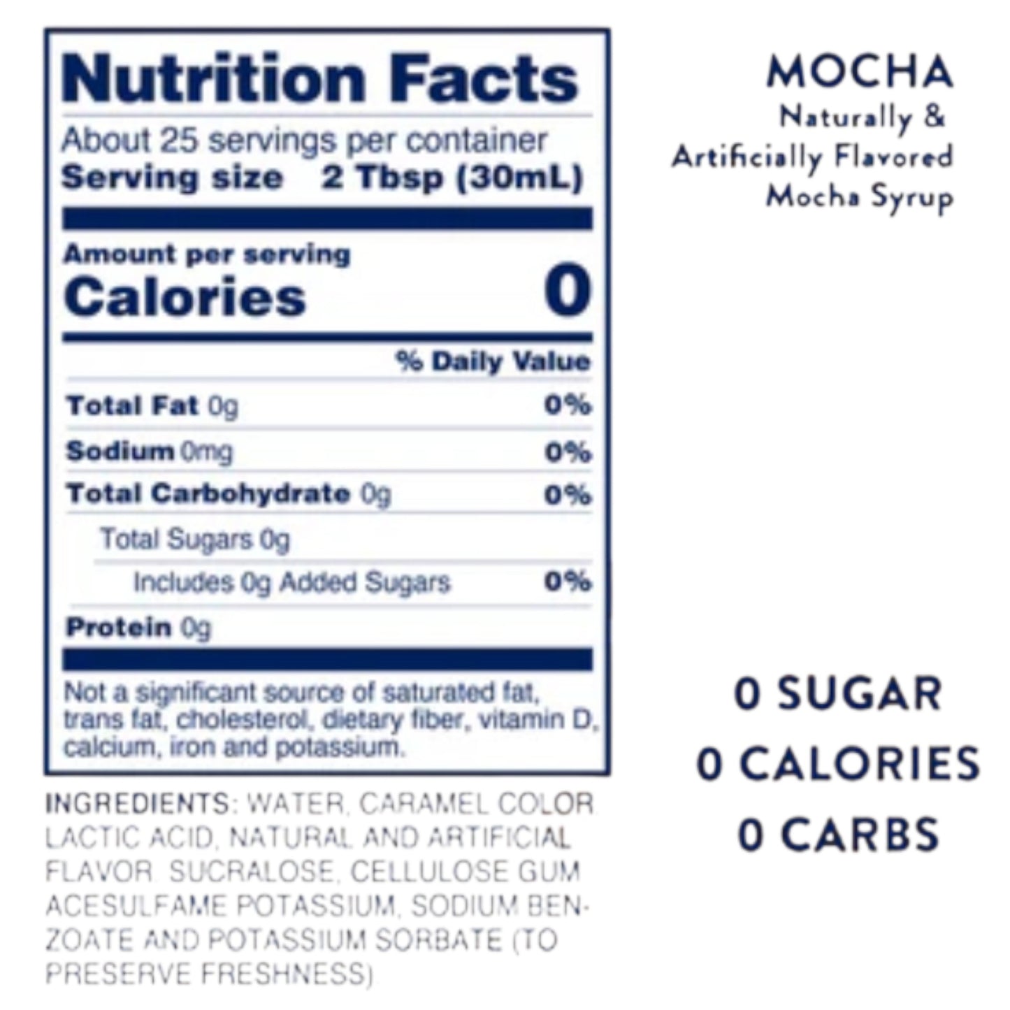 Skinny Syrup - Mocha Syrup - 750ml