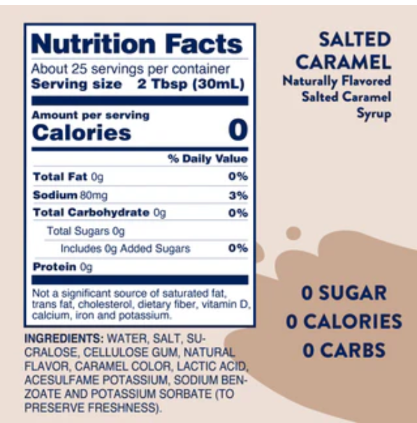 Skinny Syrup - Salted Caramel Syrup - 750ml