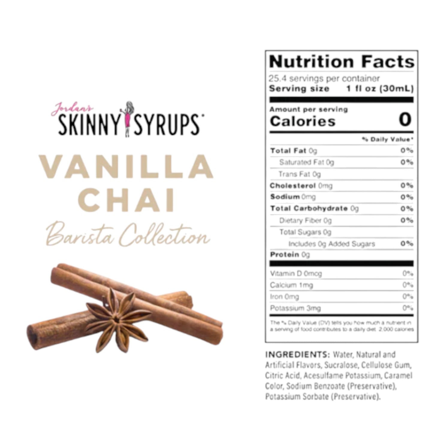 Skinny Syrup - Vanilla Chai Syrup - 750ml