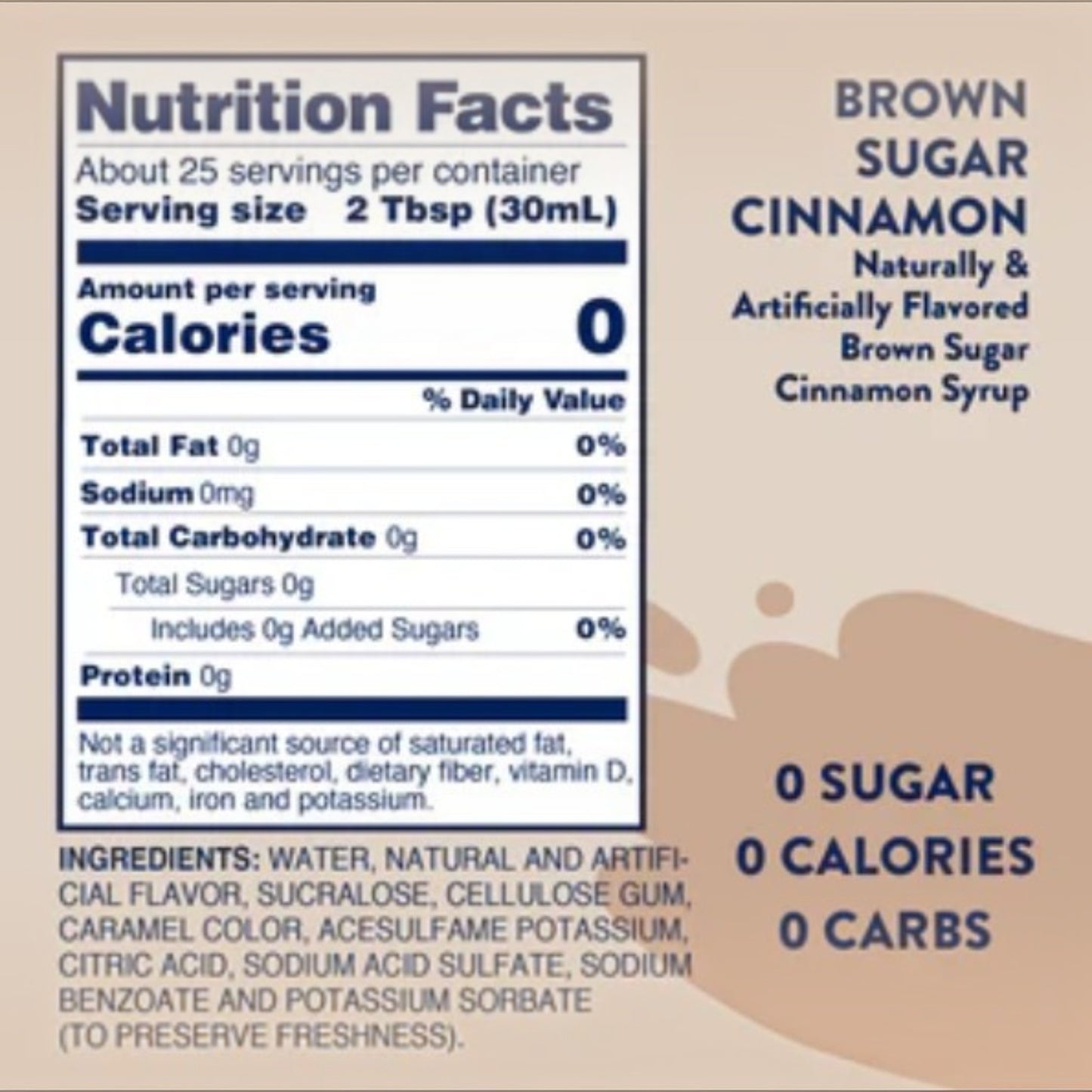 Skinny Syrup - Brown Sugar Cinnamon Syrup - 750ml