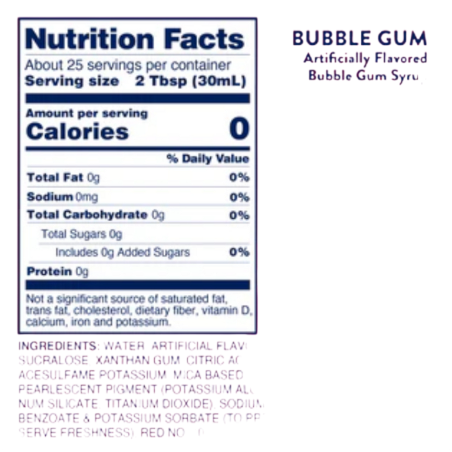 Skinny Syrup - Bubble Gum Syrup - 750ml