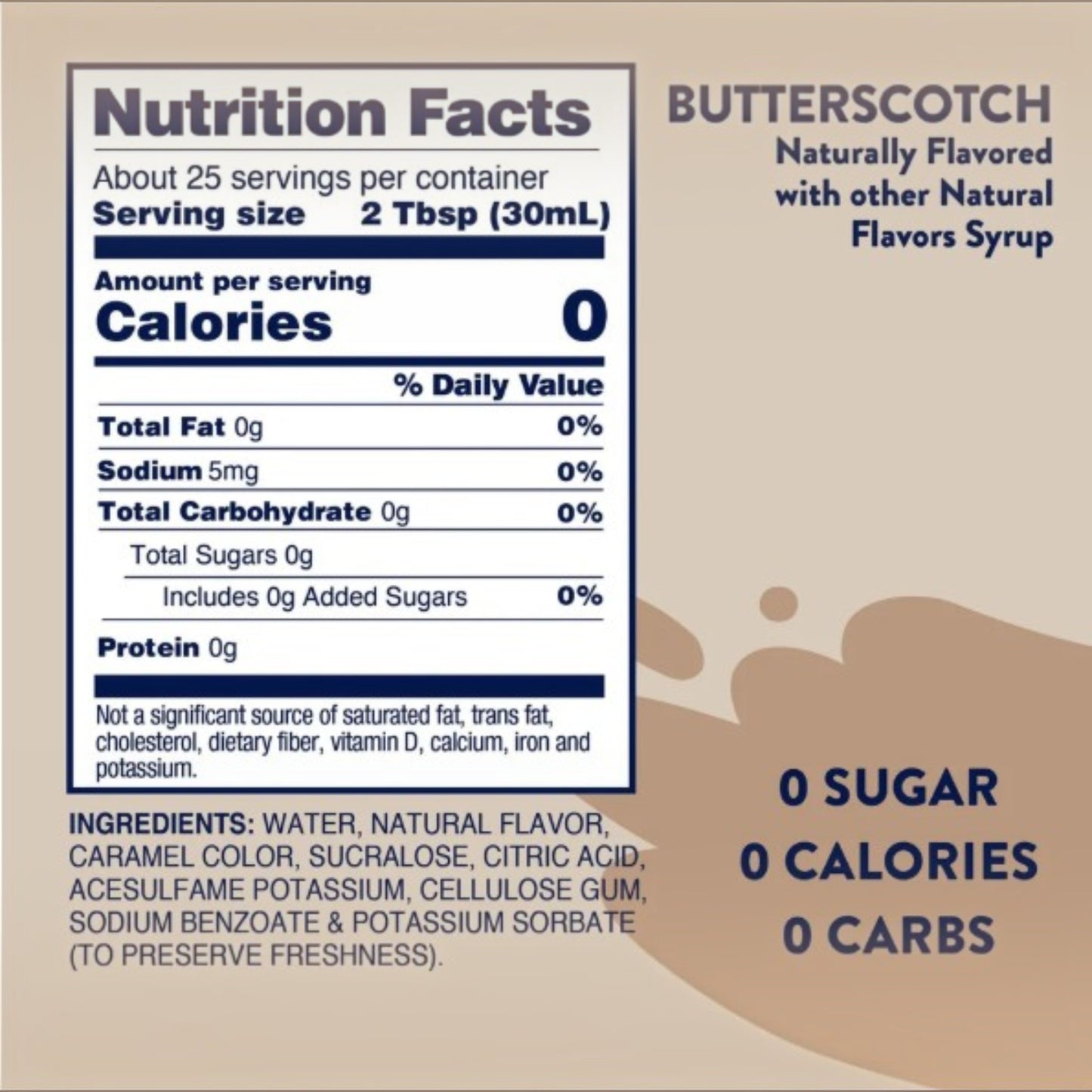 Skinny Syrup - Butterscotch Syrup - 750ml