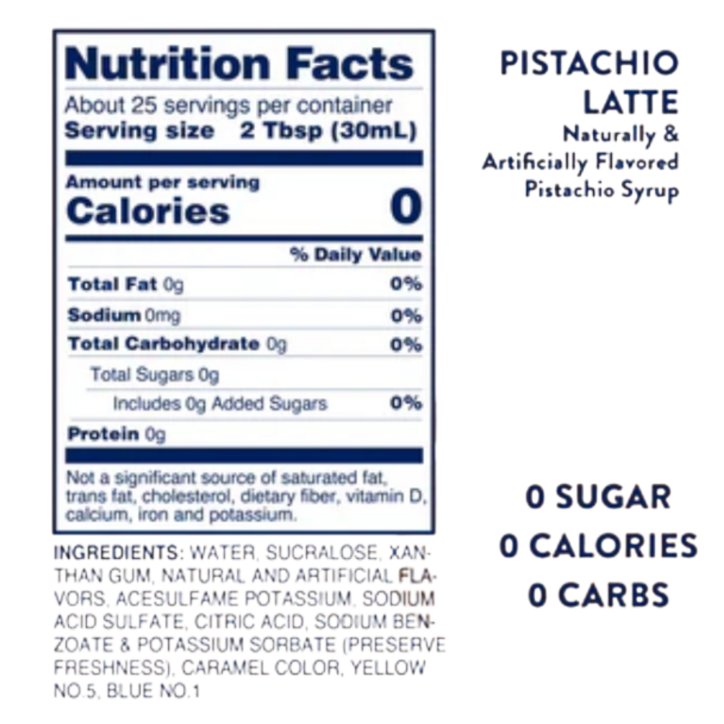 Skinny Syrup - Pistachio Latte Syrup - 750ml