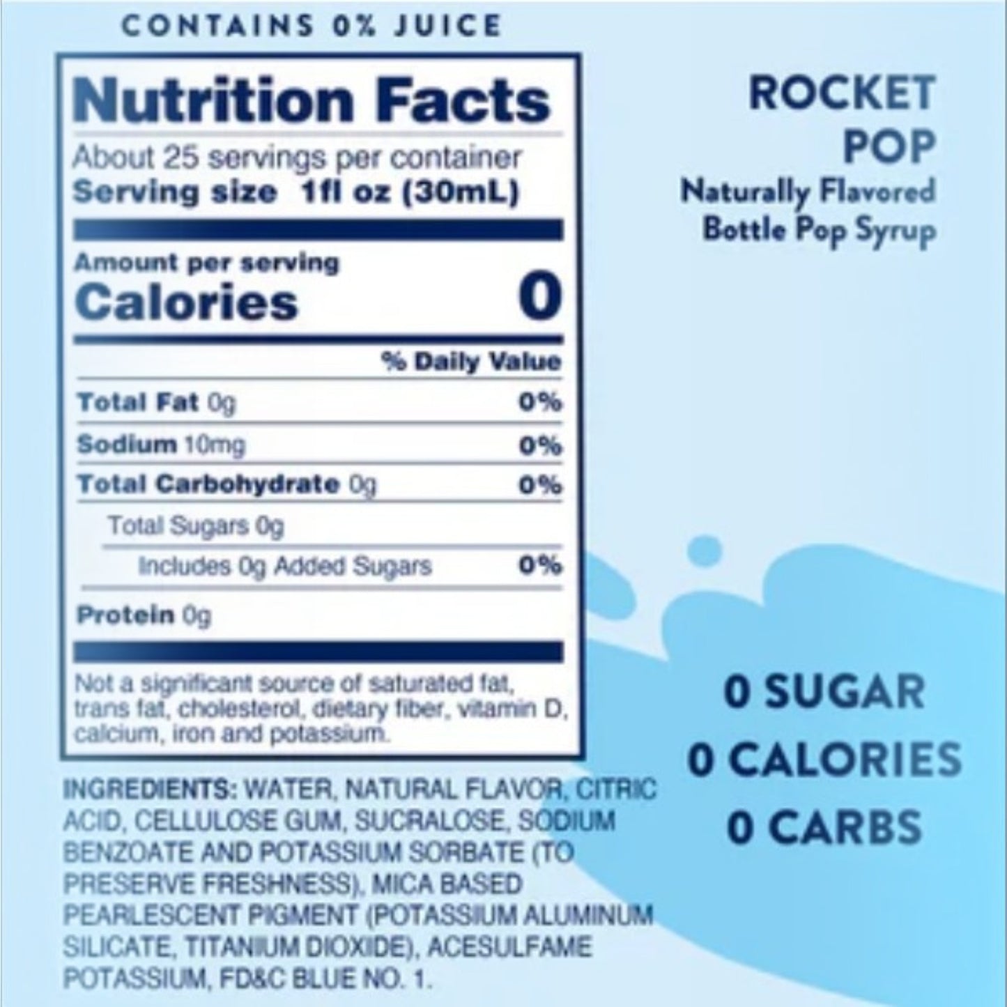 Skinny Syrup -  Rocket Pop Syrup - 750ml (Limited edition)
