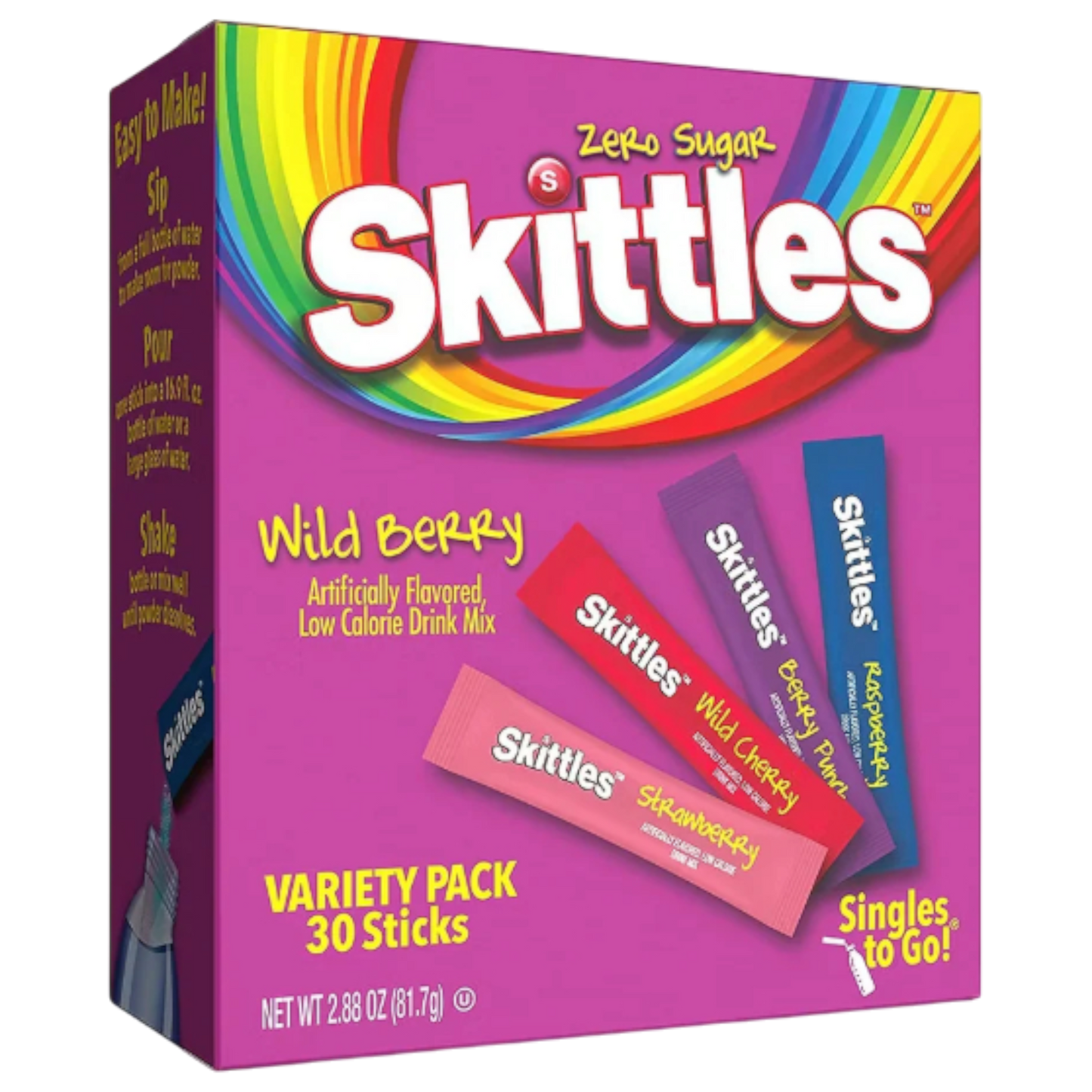 Skittles Sugar Free - Wild Berry Drink Mix - 30 Servings