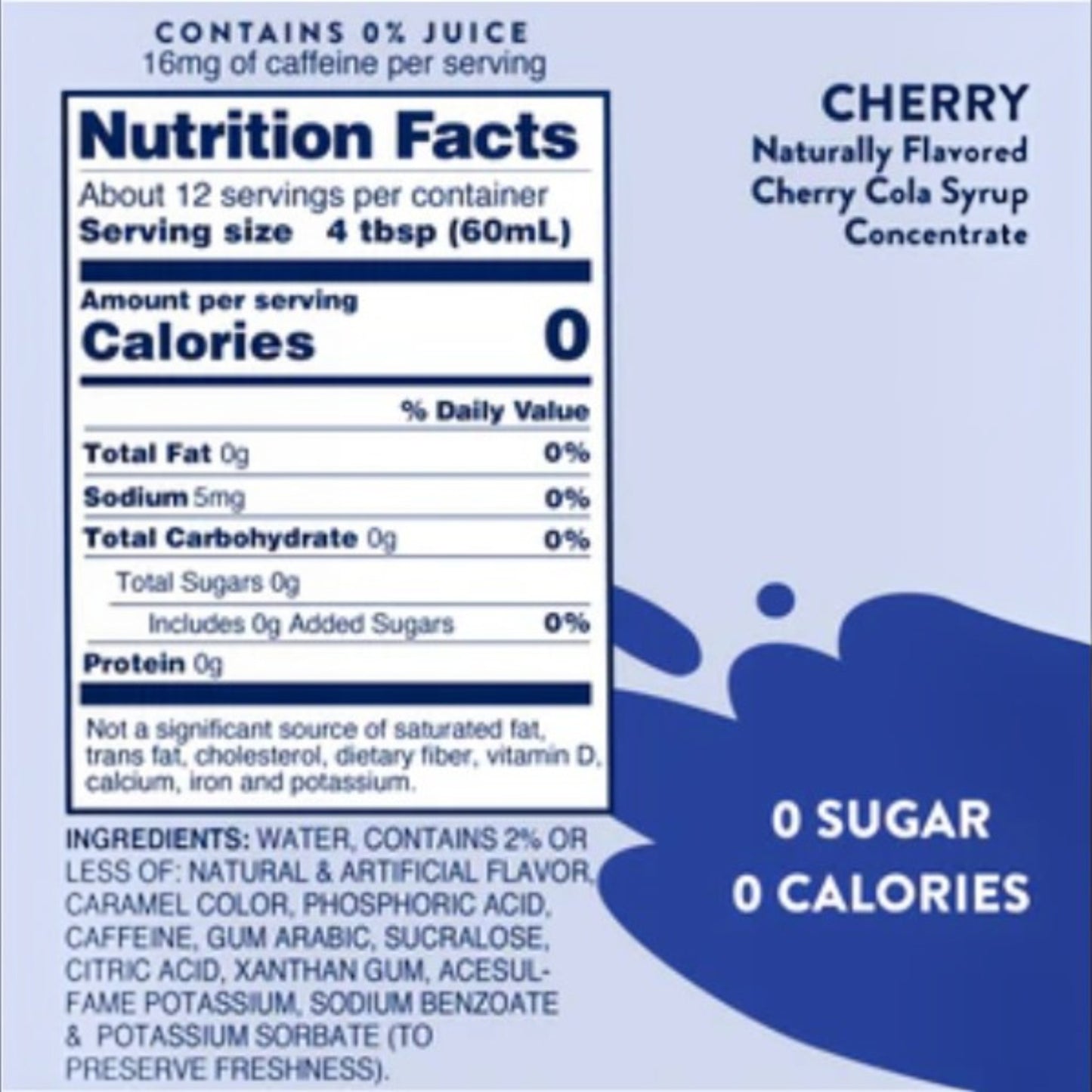 Skinny Syrup - Cherry Cola Syrup - 750ml